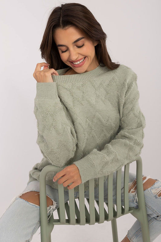   Sweter Damski Model AT-SW-2361.61 Pistacja - AT 