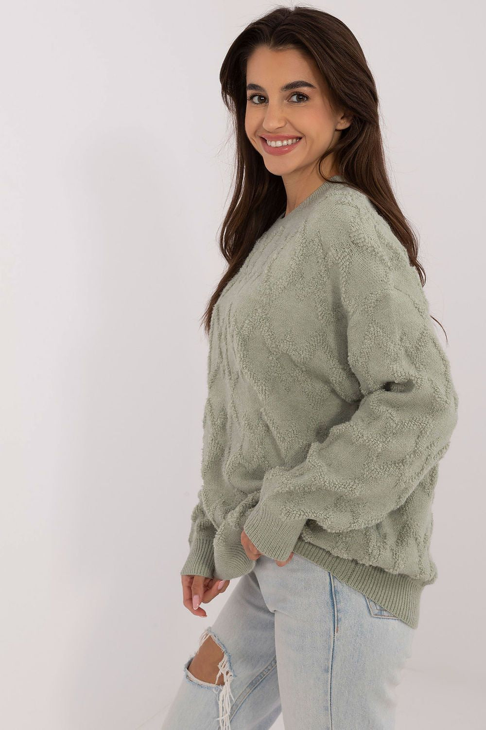   Sweter Damski Model AT-SW-2361.61 Pistacja - AT 