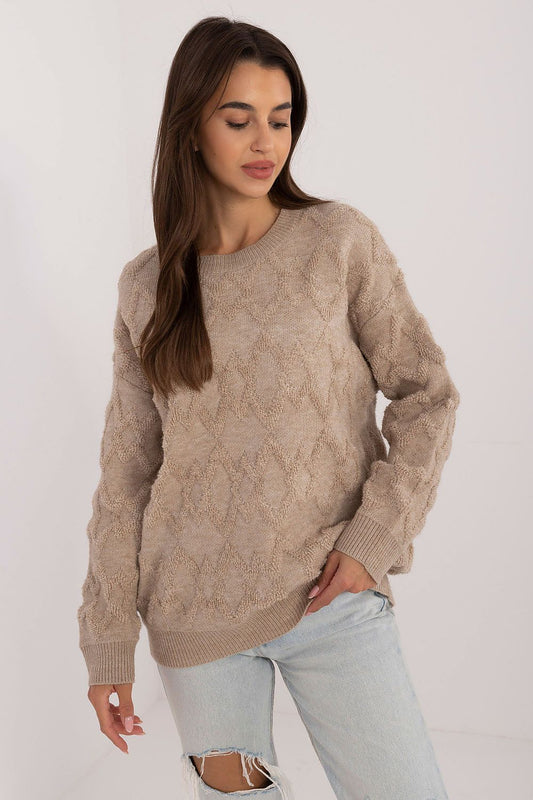   Sweter Damski Model AT-SW-2361.61 Beige - AT 