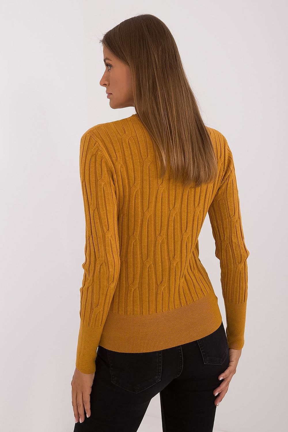  Sweter Damski Model AT-SW-2338-2.00 Dark Yellow - AT 