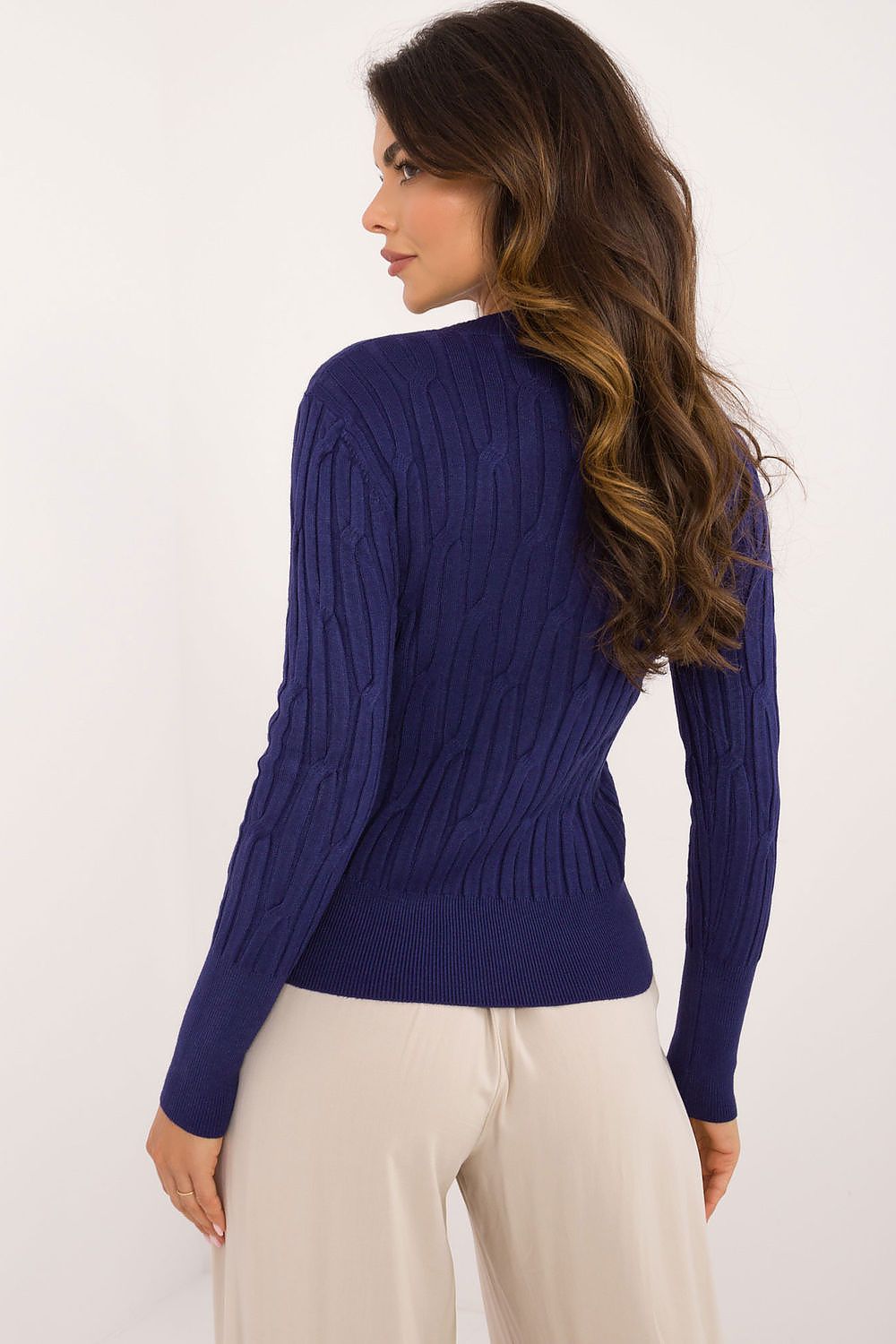   Sweter Damski Model AT-SW-2338-2.00 Navy - AT 