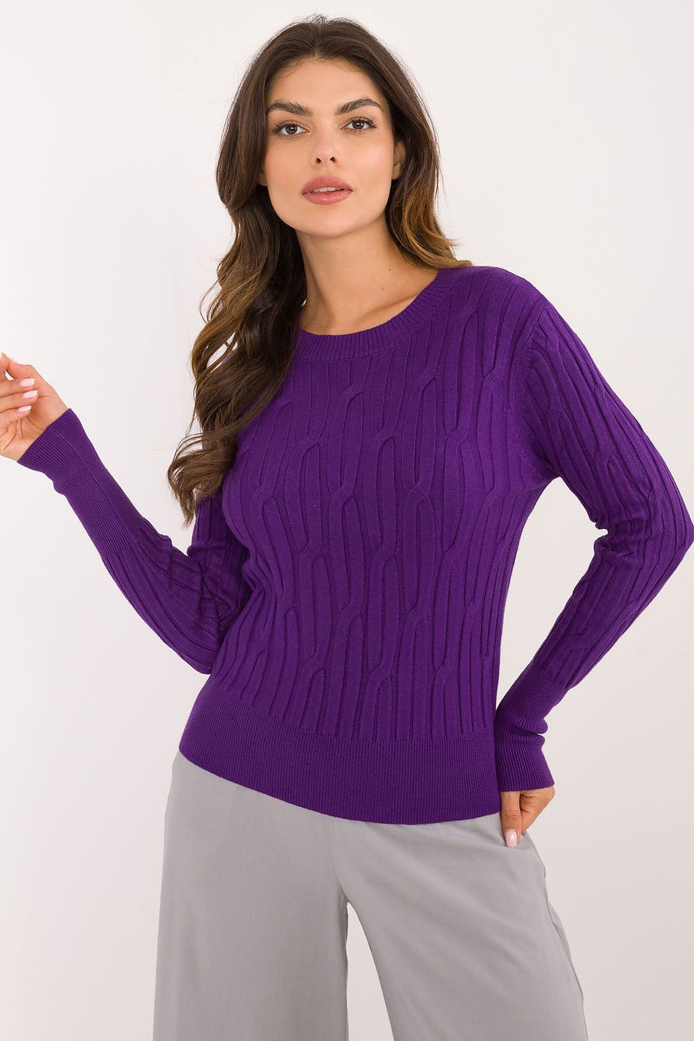   Sweter Damski Model AT-SW-2338-2.61 Dark Violet - AT 