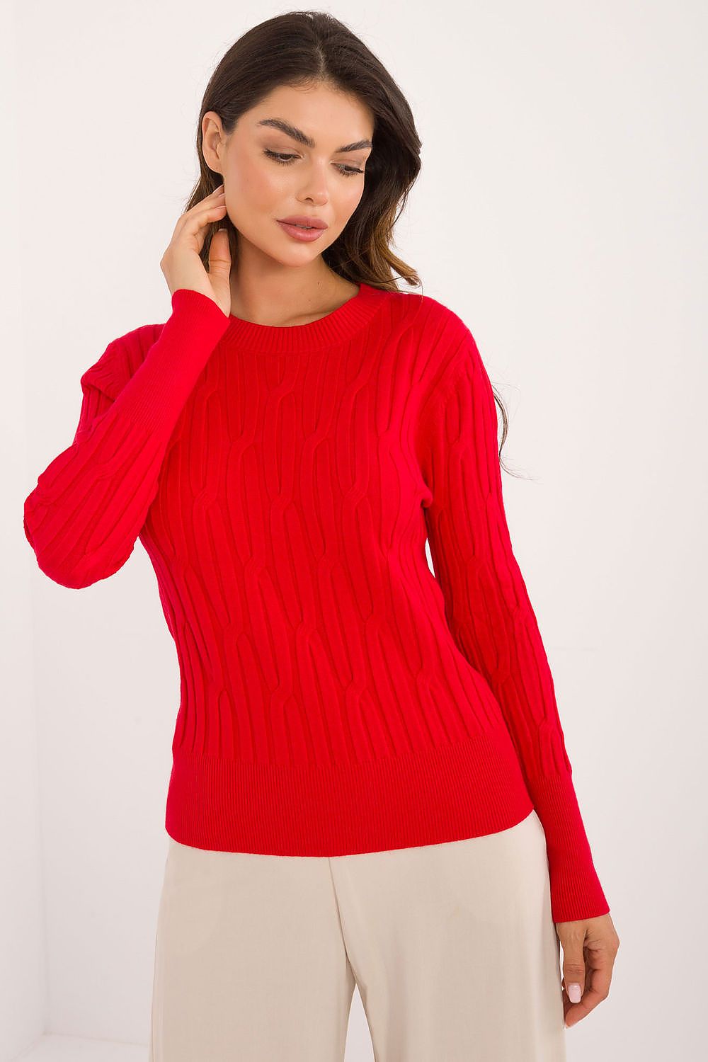   Sweter Damski Model AT-SW-2338-2.61 Red - AT 