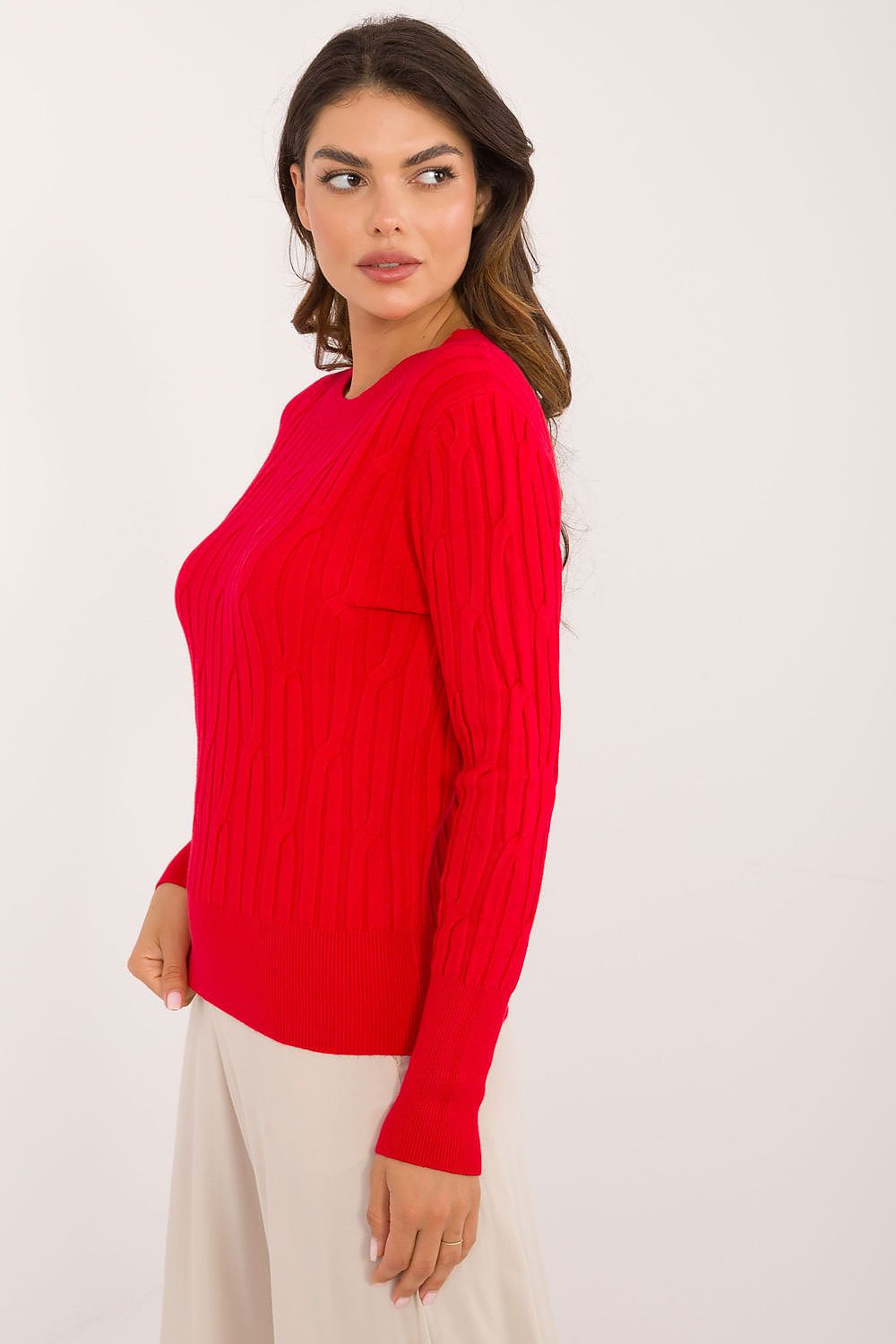   Sweter Damski Model AT-SW-2338-2.61 Red - AT 