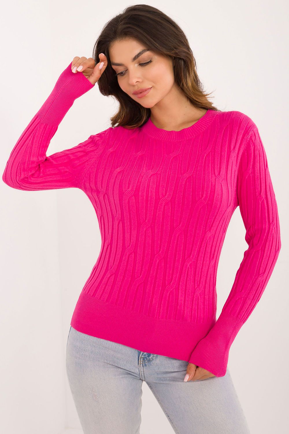   Sweter Damski Model AT-SW-2338-2.00 Fuksja - AT 