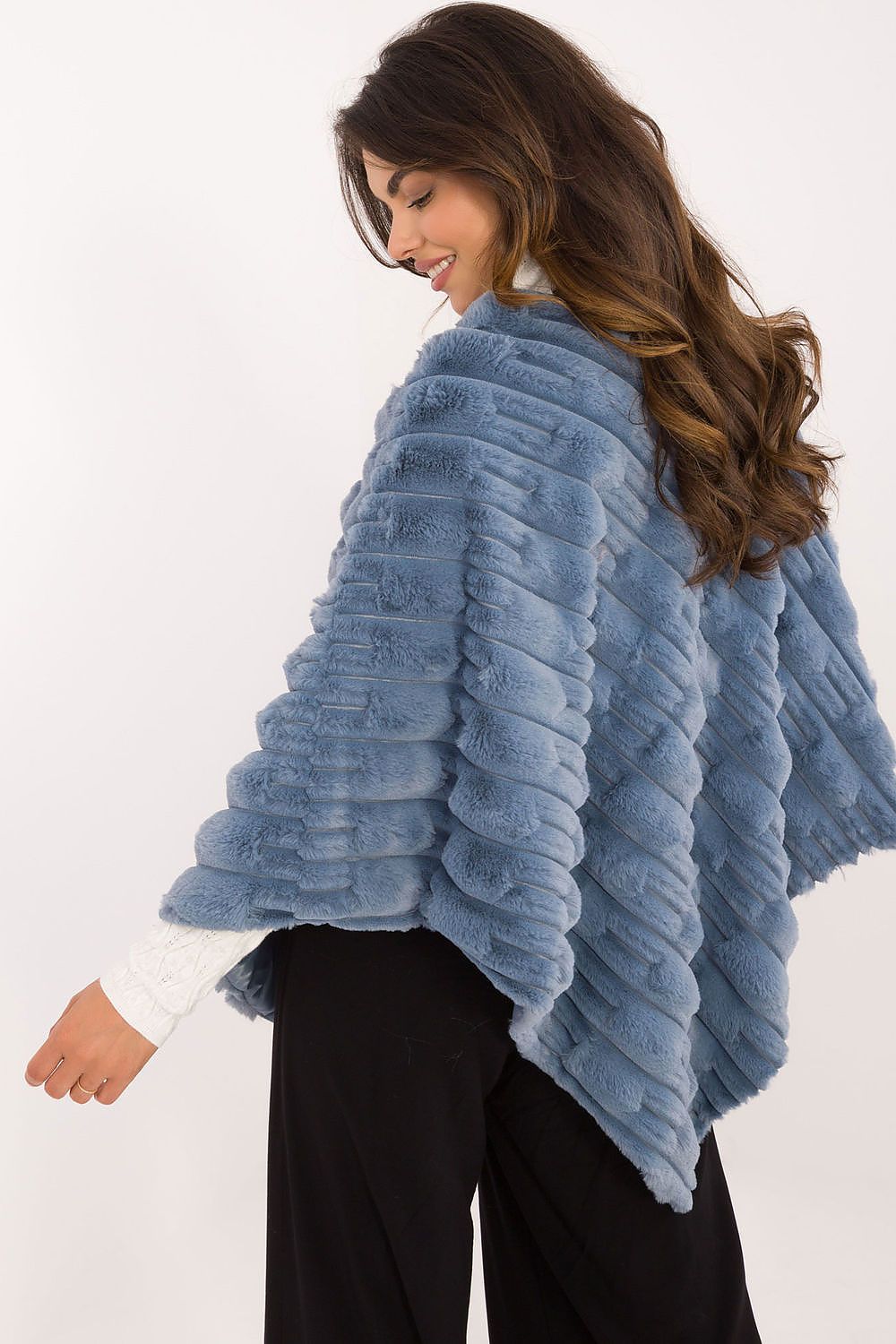  Sweter Ponczo Model AT-PN-2347.88 Blue - AT 