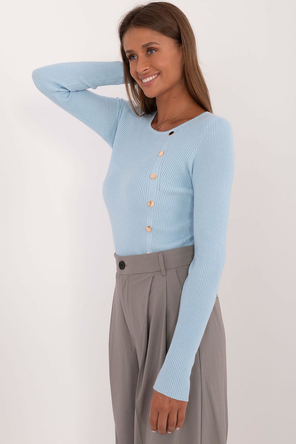   Sweter Damski Model AT-SW-2332-2.62 Light Blue - AT 
