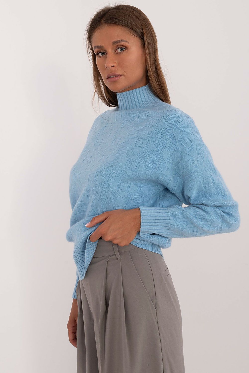   Sweter Damski Model AT-SW-2339.54 Blue - AT 