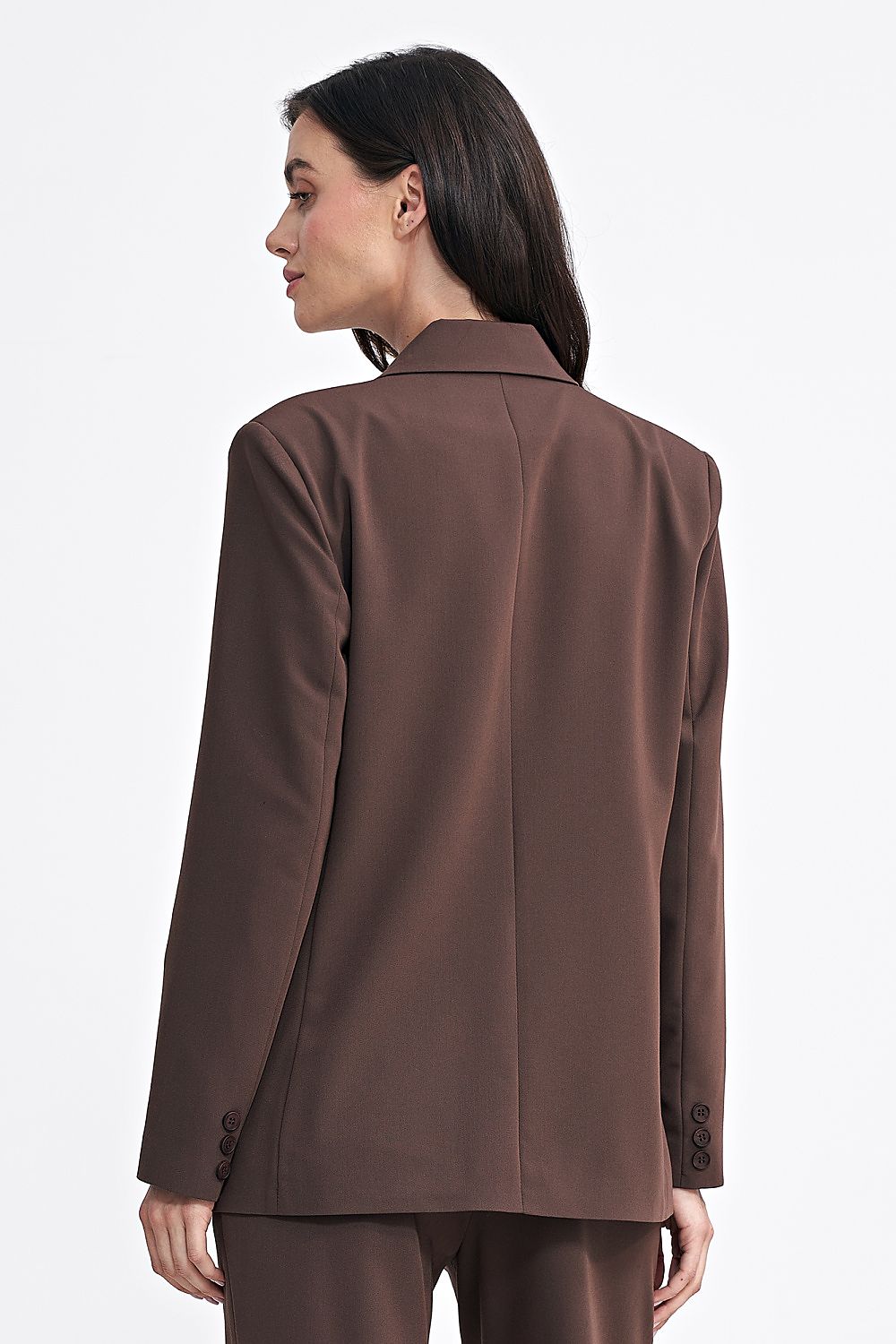   Marynarka oversize dwurzędowa Z69 Brown - Nife 