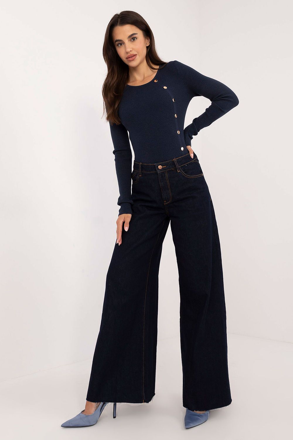   Sweter Damski Model AT-SW-2332-2.65 Navy - AT 