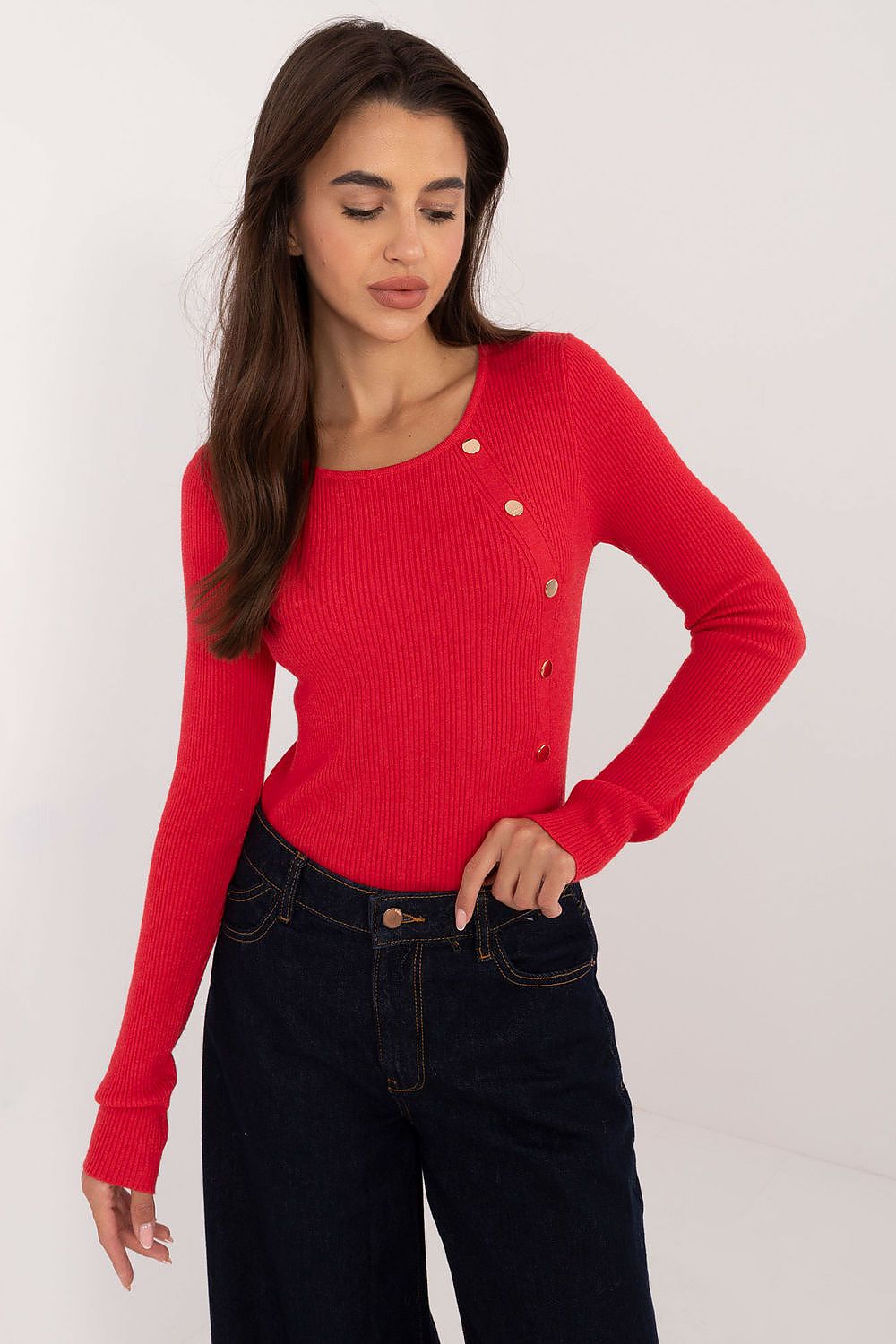   Sweter Damski Model AT-SW-2332-2.62 Red - AT 