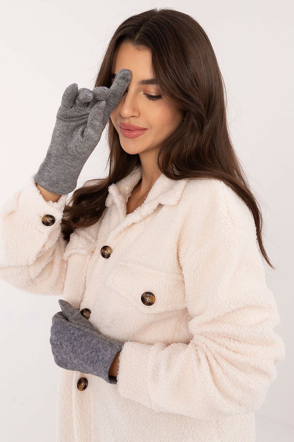   Rękawiczki Model AT-RK-23901.22 Grey - AT 