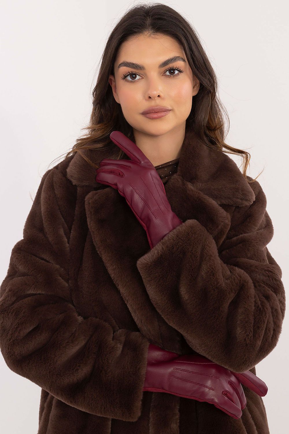   Rękawiczki Model AT-RK-239804.86 Bordo - AT 