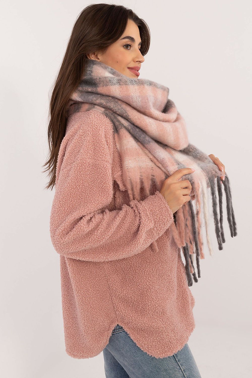   Szalik Model AT-SZ-231301.49 Grey/Pink - AT 