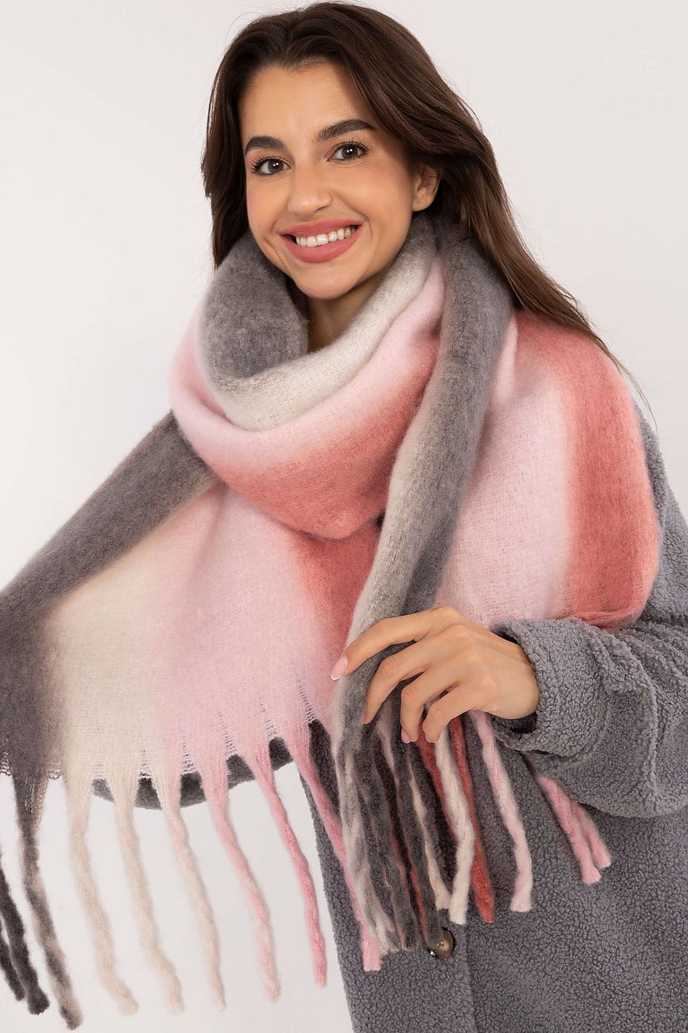   Szalik Model AT-SZ-2320.50 Grey/Pink - AT 