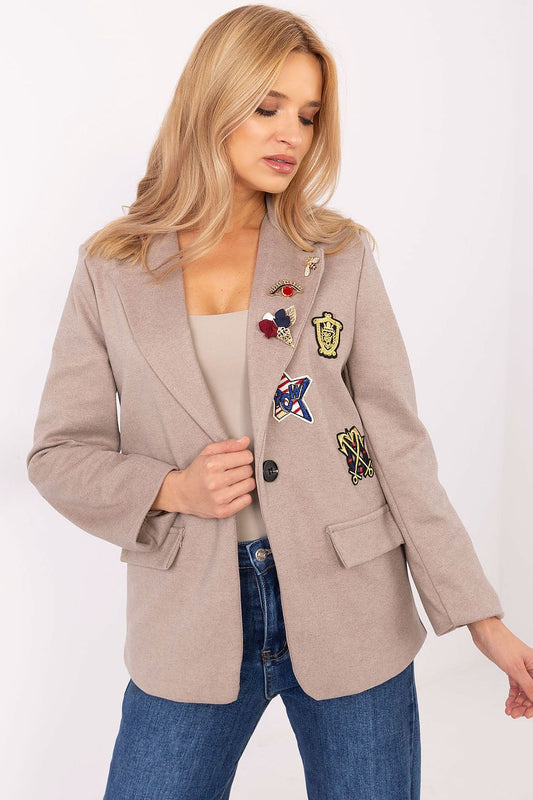   Marynarka Model DHJ-MA-A8770.47P Dark Beige - Italy Moda 