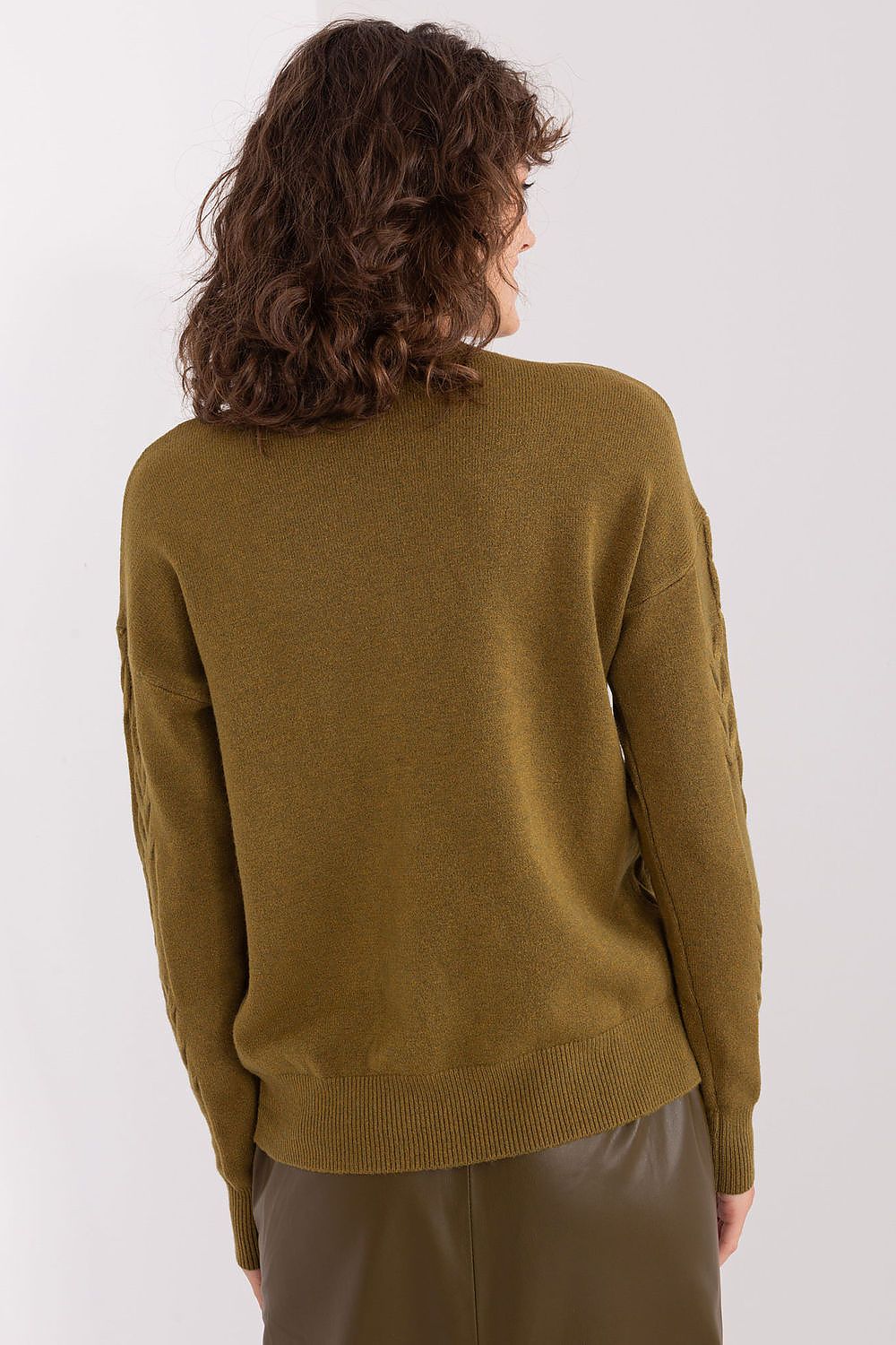   Sweter Damski Model AT-SW-2340.10 Khaki - AT 