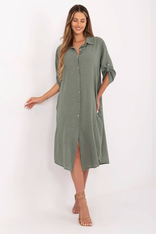  Sukienka Model TW-SK-BI-24135.81 Khaki - Och Bella 
