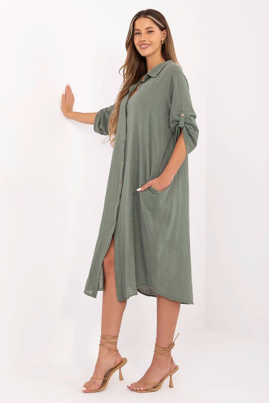  Sukienka Model TW-SK-BI-24135.81 Khaki - Och Bella 