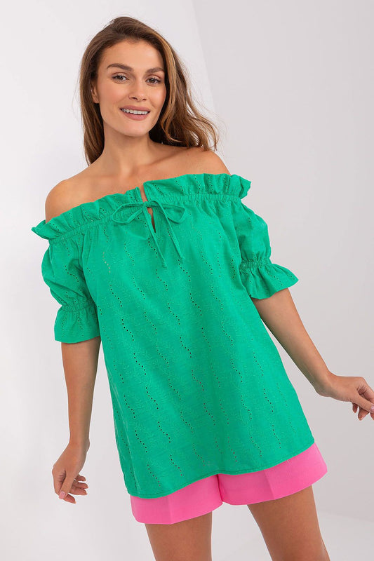   Bluzka Model LK-BZ-509355.68P Green - Lakerta 