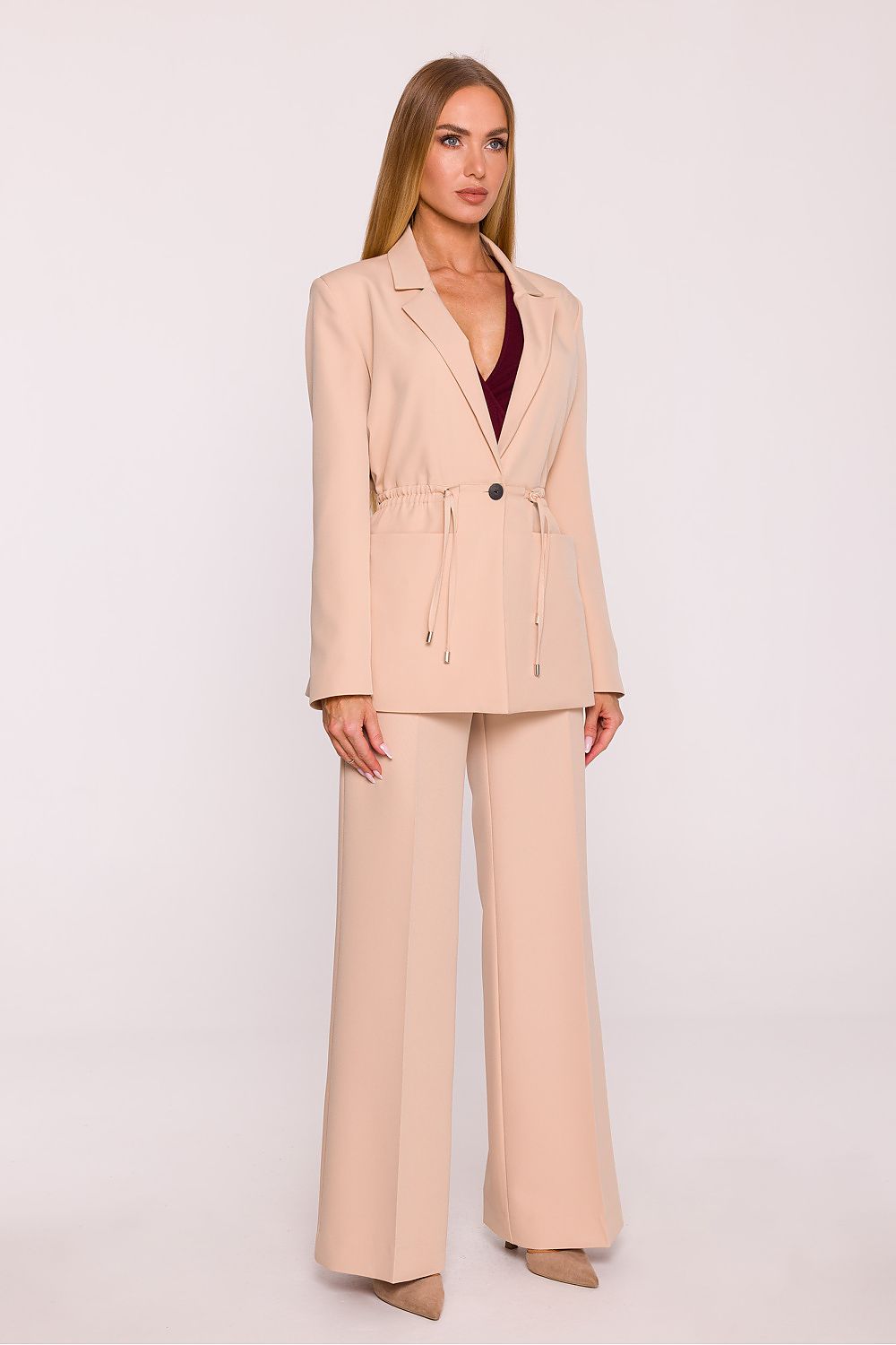   Marynarka Damska Model MOE873 Beige - Moe 