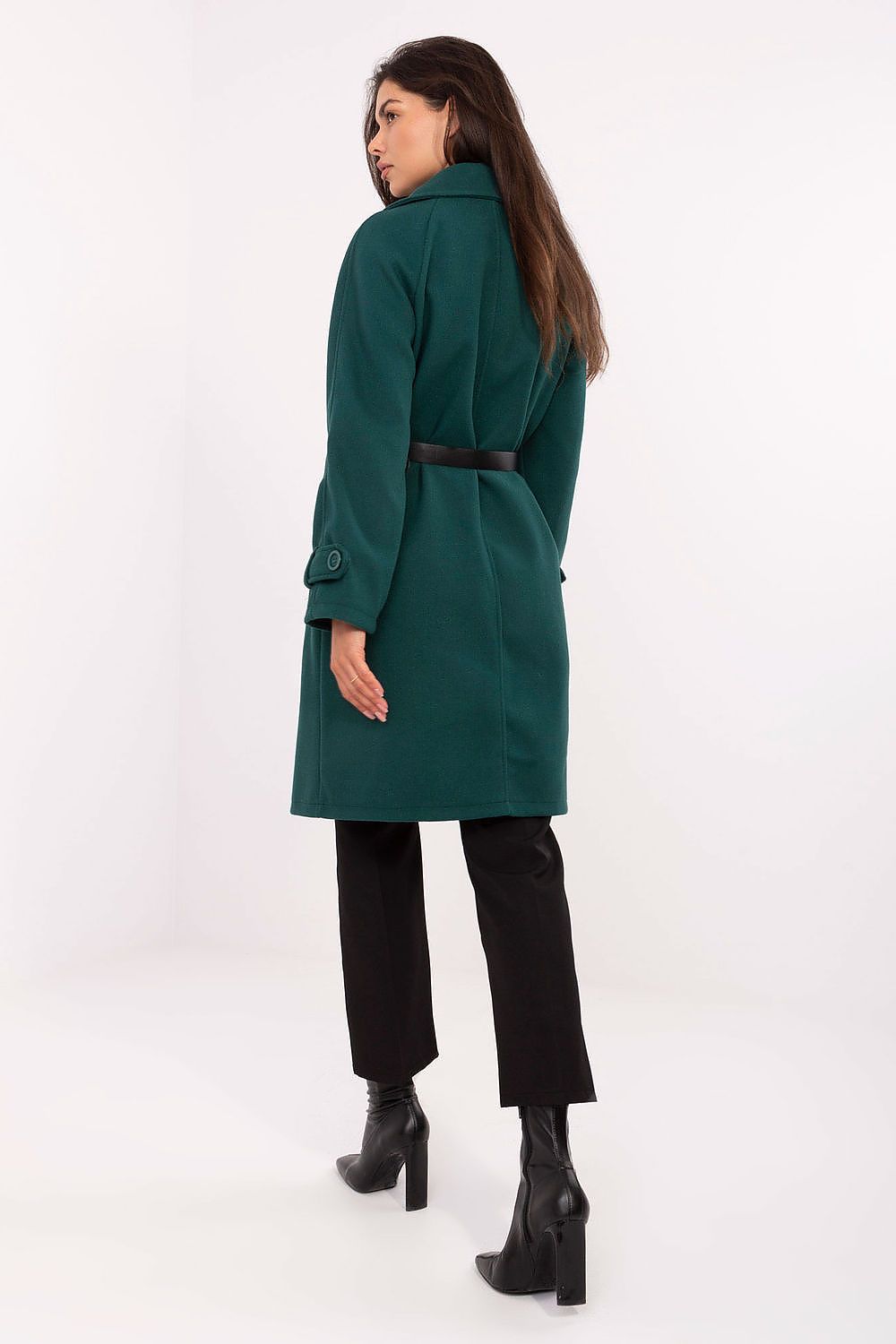   Płaszcz Damski Model IT-PL-FL5712.84 Dark Green - Rue Paris 