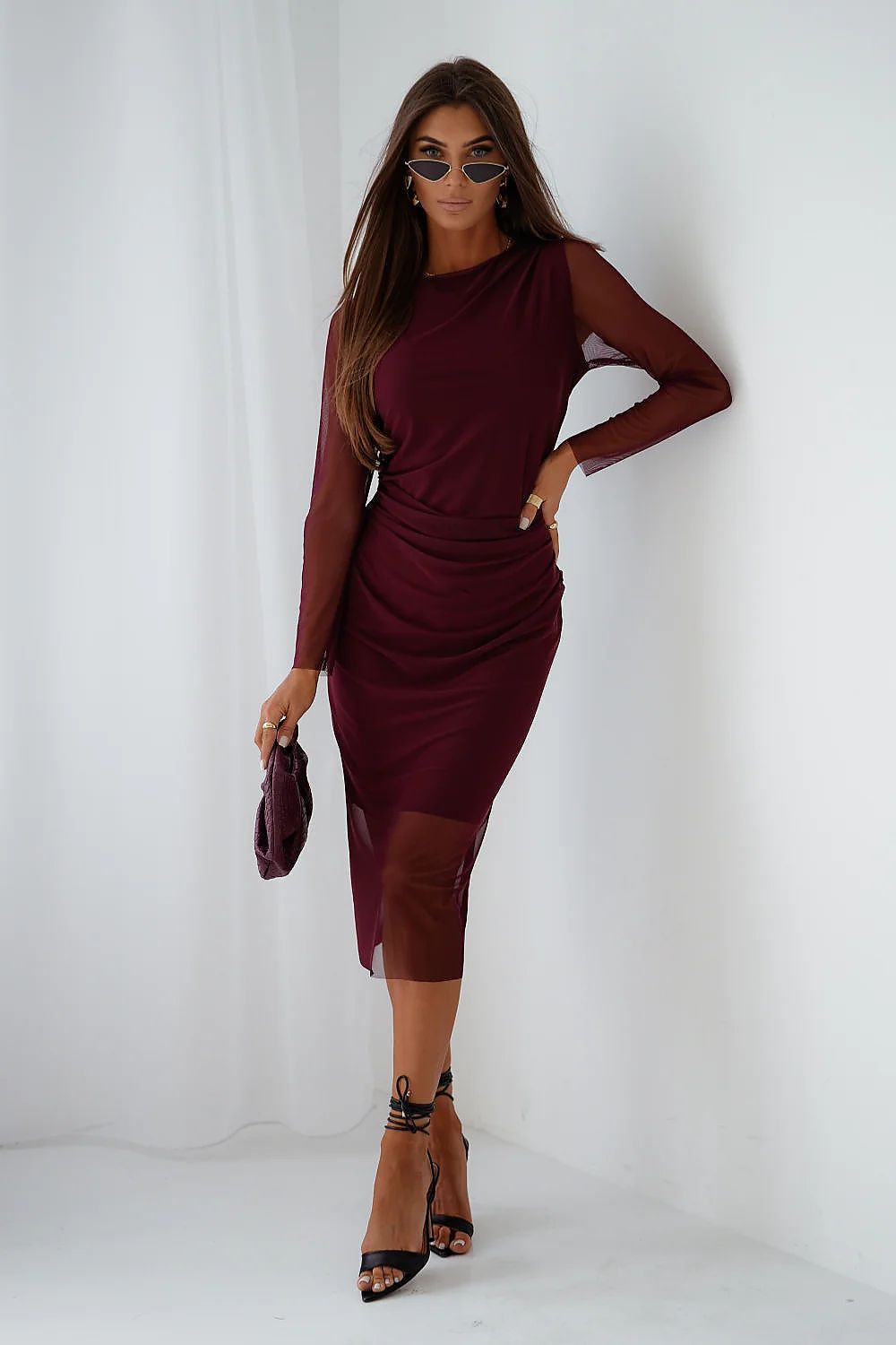  Sukienka Model Lush 363934751 Bordo - LaBalancia 