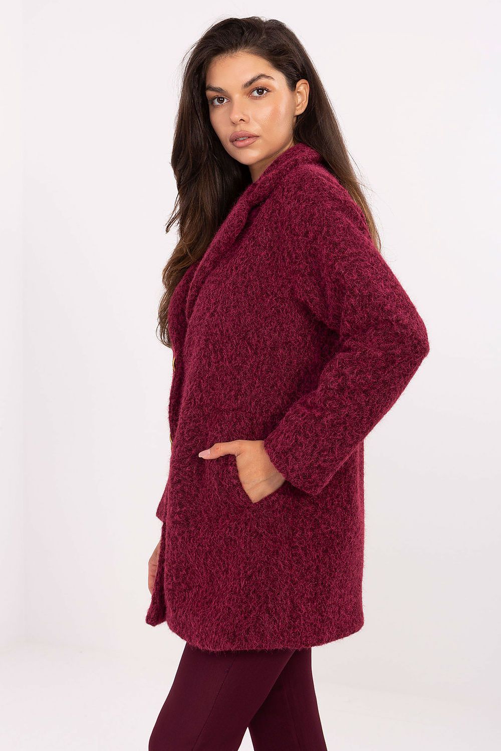   Płaszcz Damski Model IT-PL-96775.19P Bordo - Factory Price 