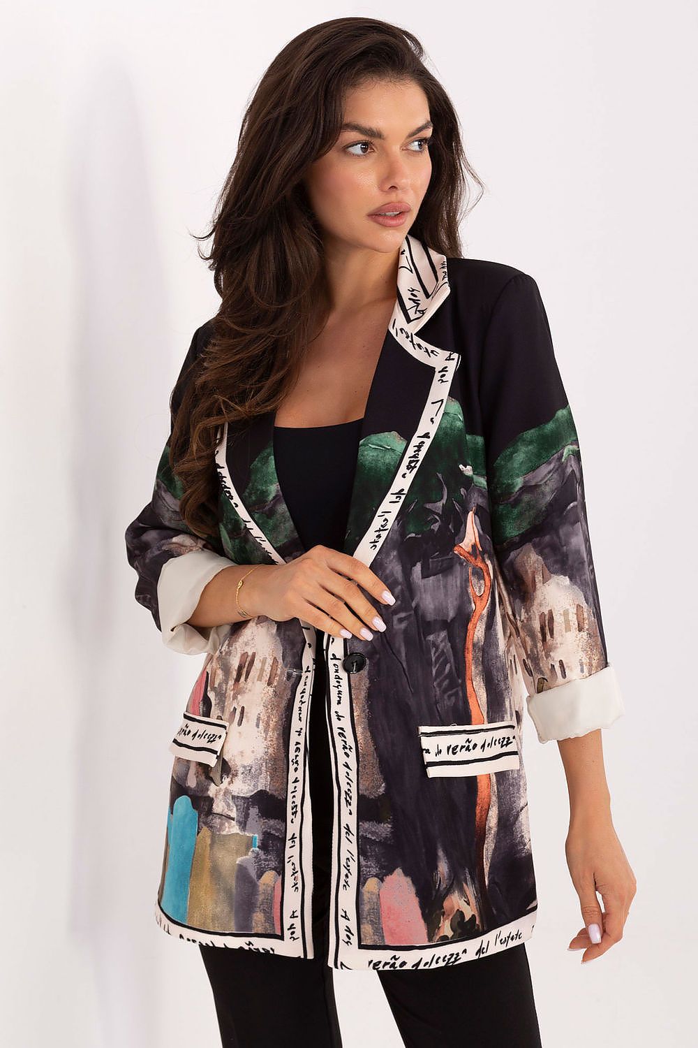   Marynarka Model IT-MA-18525.80 Black - Italy Moda 
