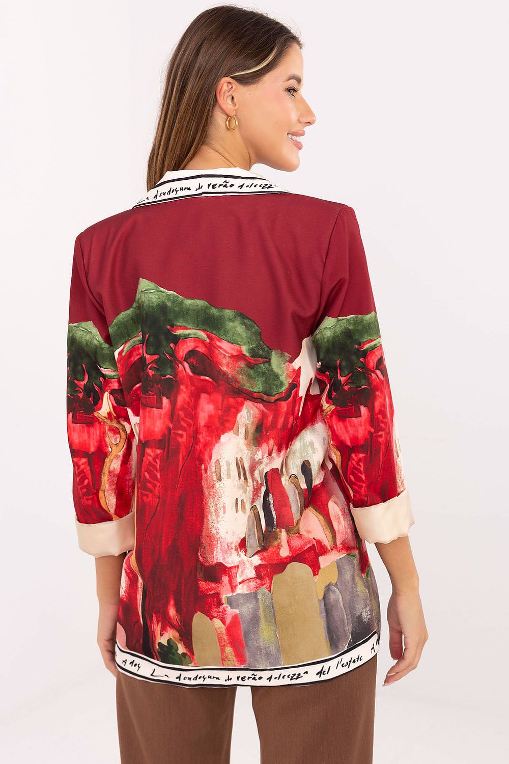   Marynarka Model IT-MA-18525.80 Bordo - Italy Moda 