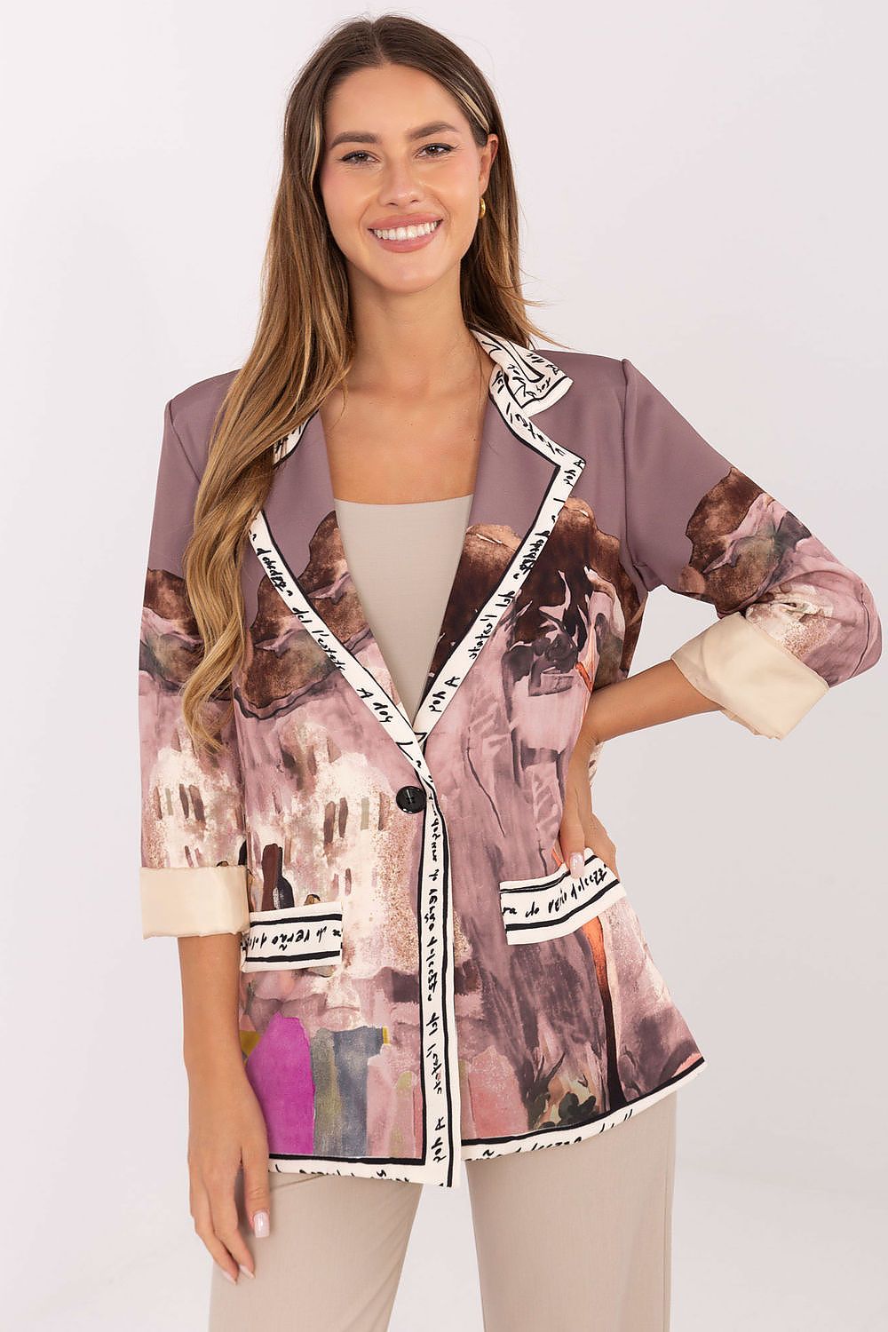   Marynarka Model IT-MA-18525.80 Dark Beige - Italy Moda 