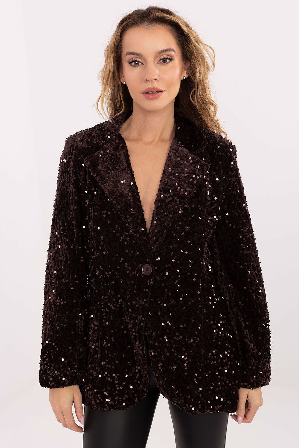   Marynarka Model MI-MA-24656.01 Dark Brown - Rue Paris 