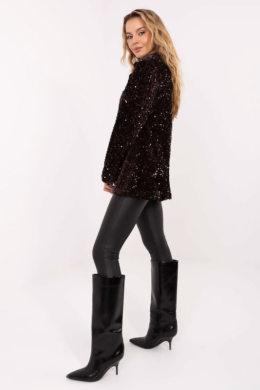   Marynarka Model MI-MA-24656.01 Dark Brown - Rue Paris 