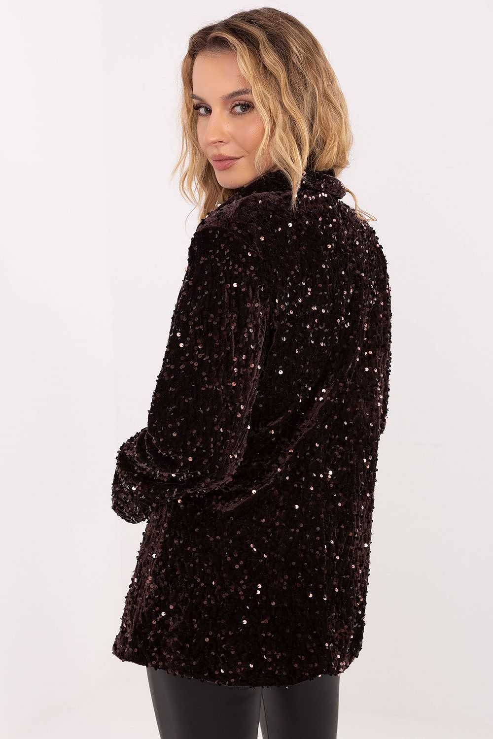   Marynarka Model MI-MA-24656.01 Dark Brown - Rue Paris 