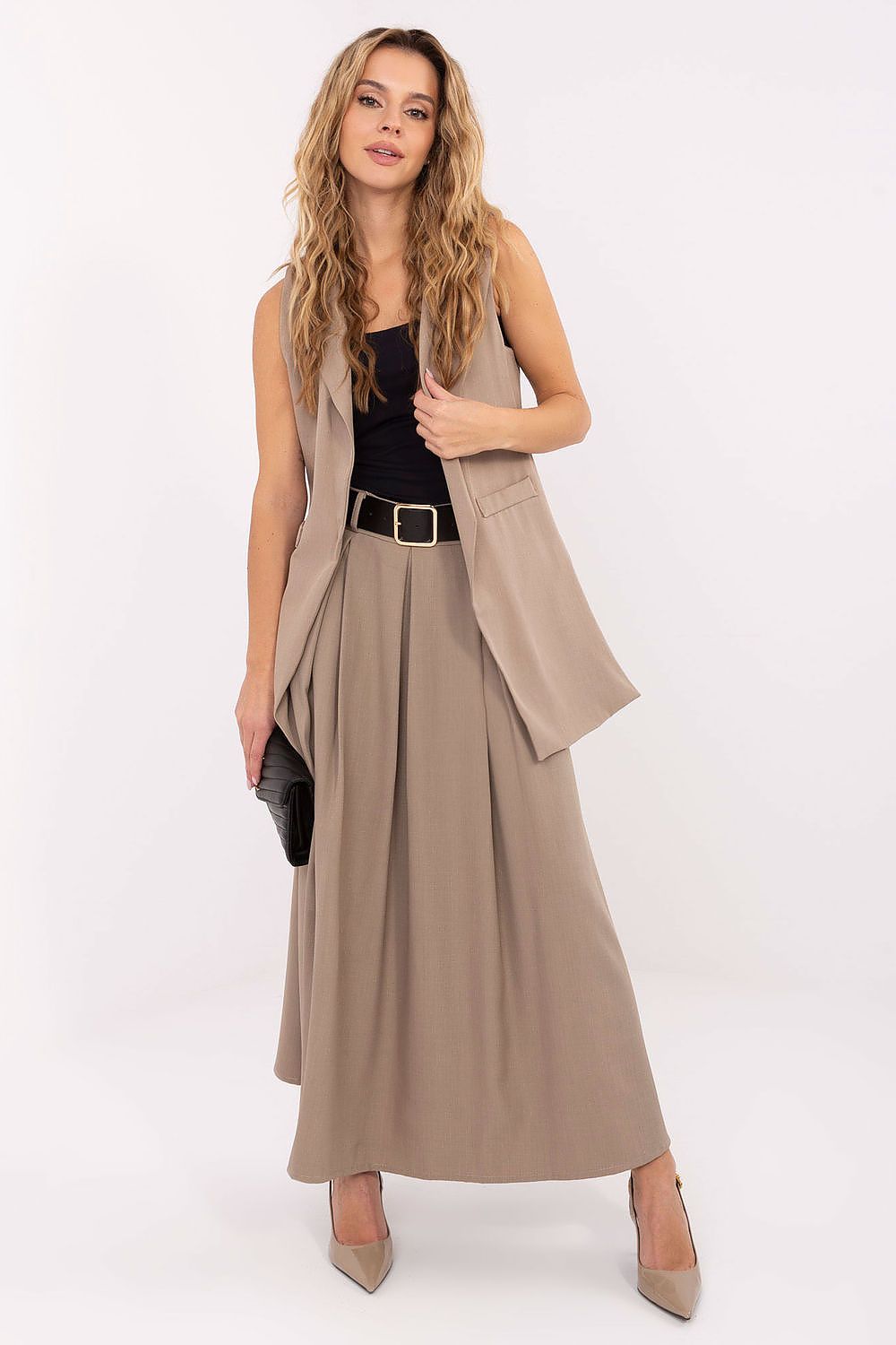   Kamizelka Model IT-KZ-FL5069.84 Beige - Rue Paris 