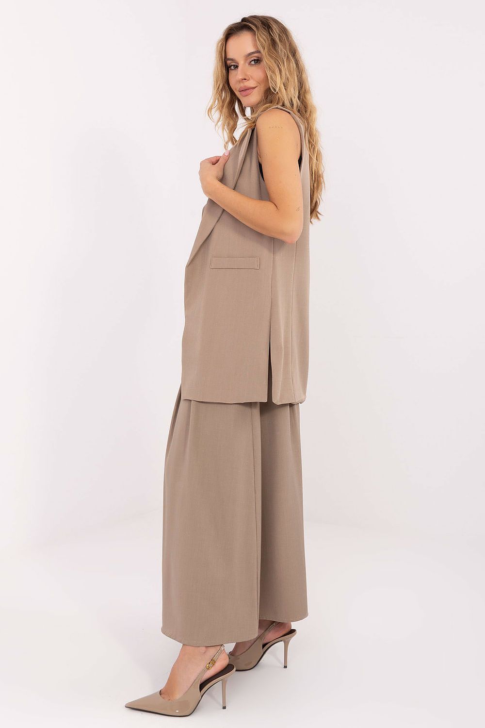   Kamizelka Model IT-KZ-FL5069.84 Beige - Rue Paris 
