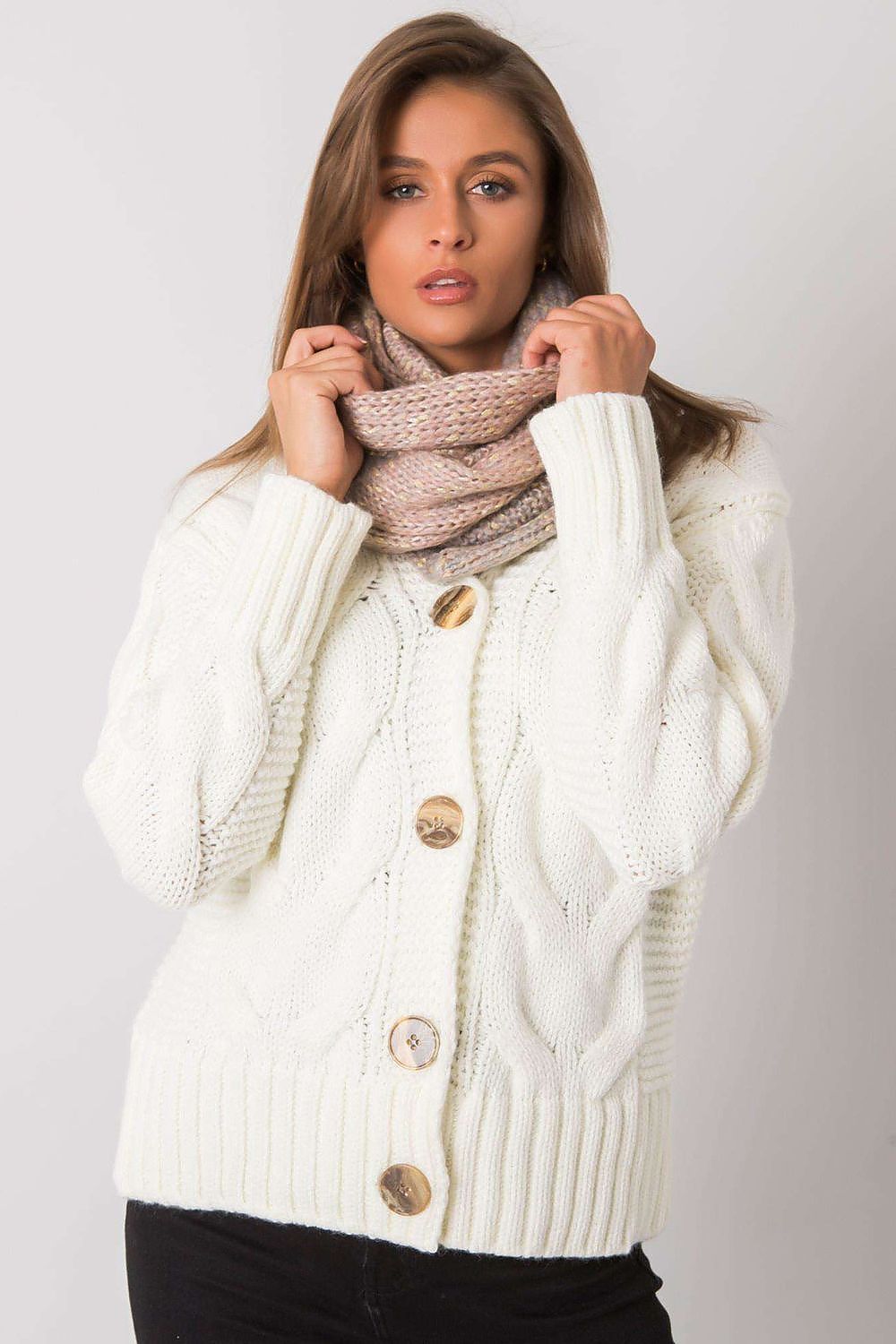   Szalik Damski Model AT-SZ-RH-1407.23X Pink - AT 