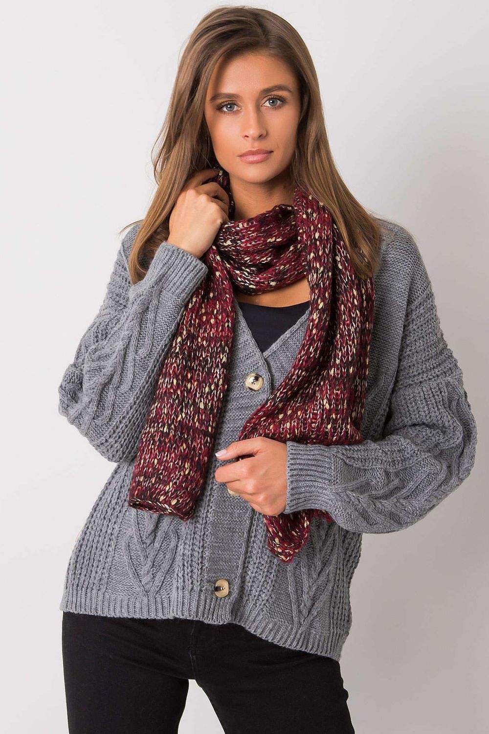   Szalik Damski Model AT-SZ-RH-1407.23X Bordo - AT 