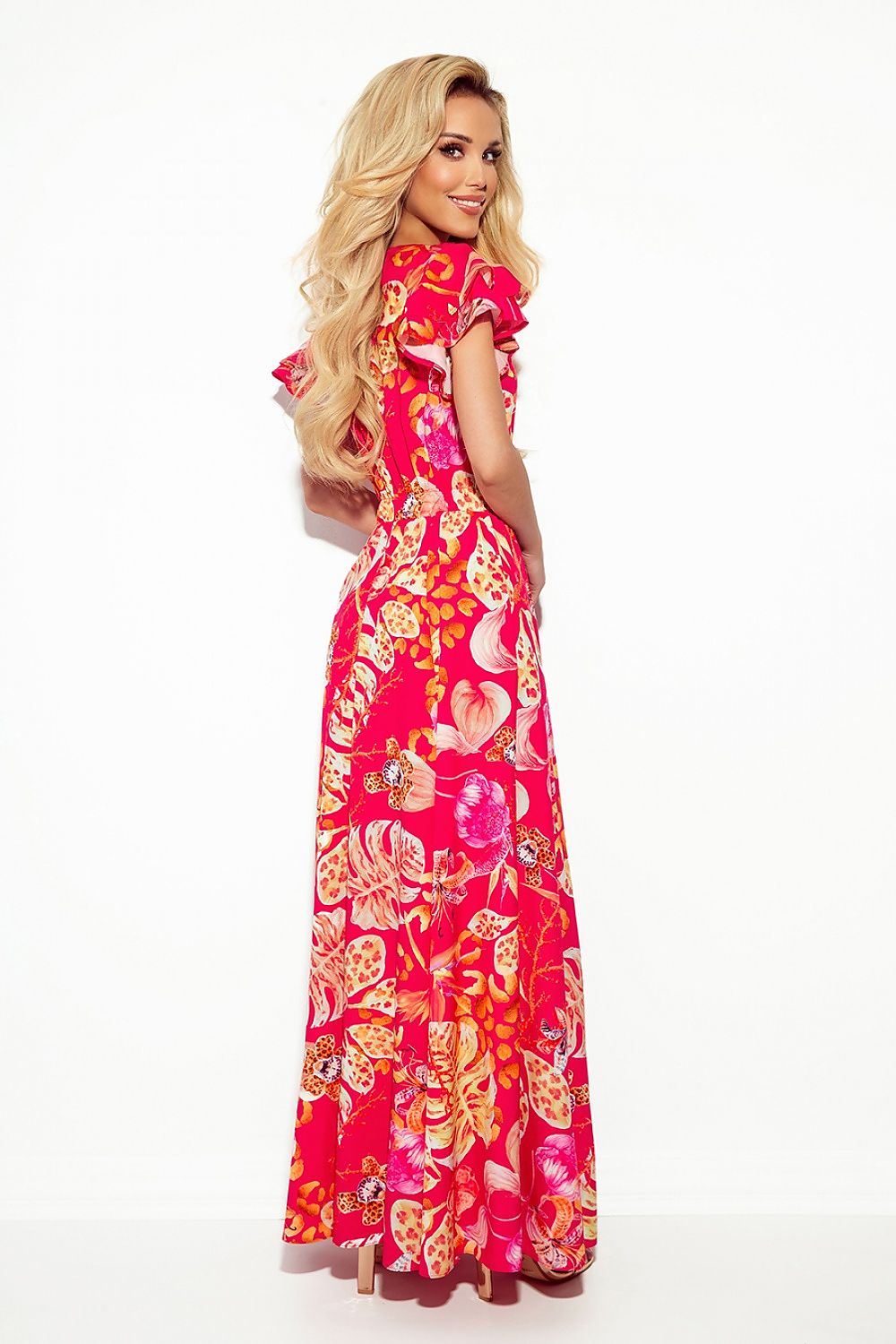   Sukienka Model Lidia 310-4 Pink Flowers - Numoco 