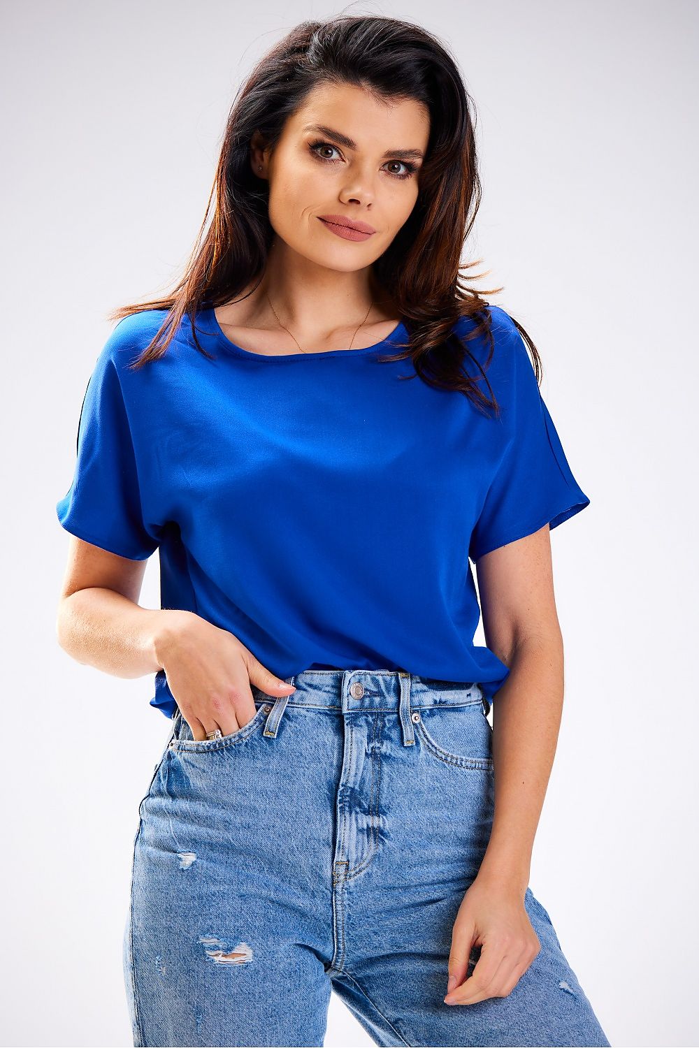   Bluzka Model A588 blue - awama 