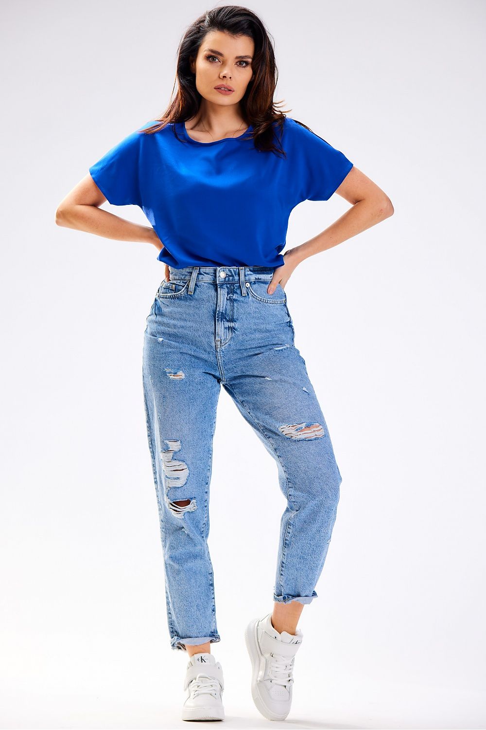   Bluzka Model A588 blue - awama 