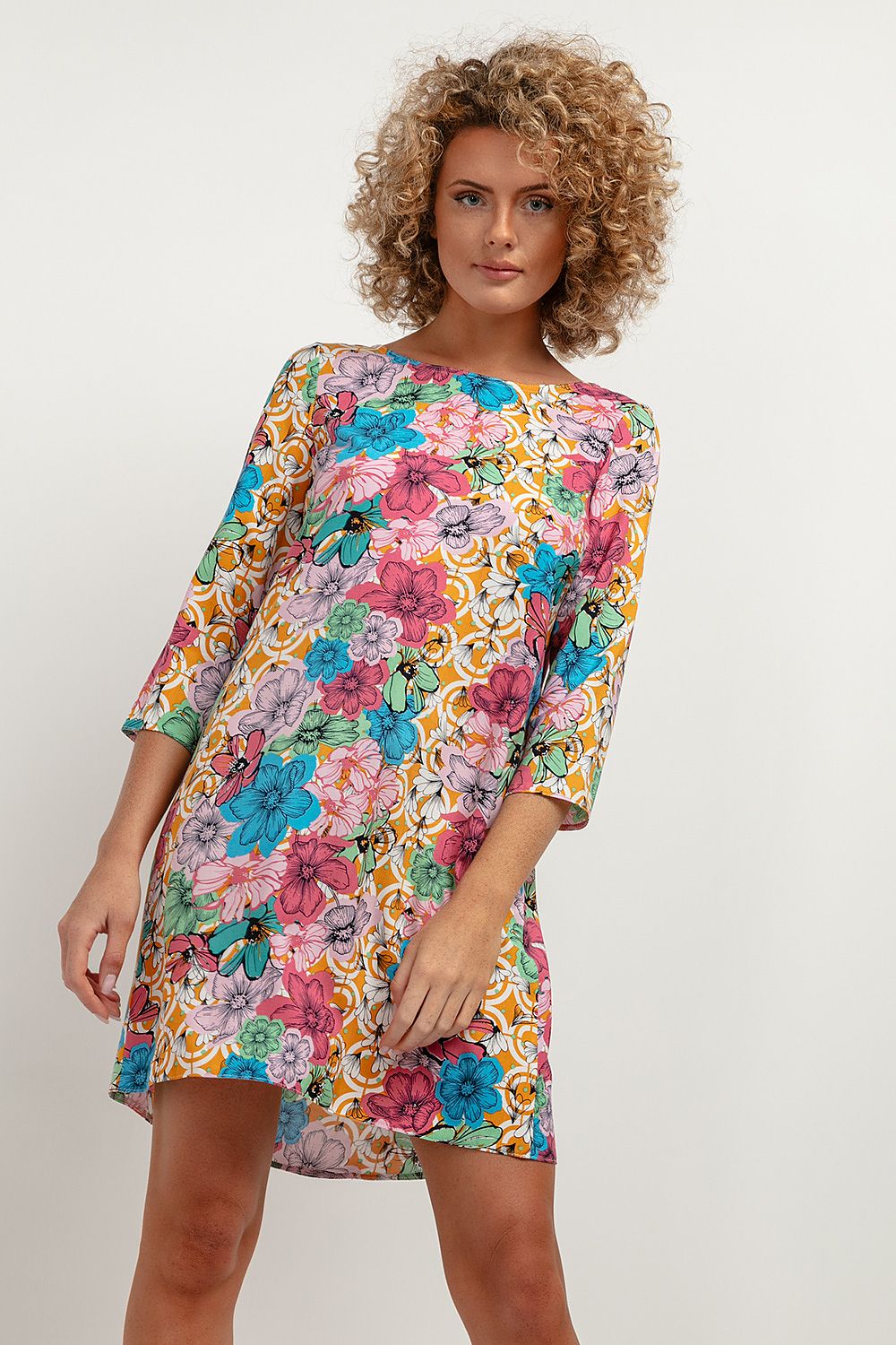  Sukienka Model T391/1 Big Mulicolor Flowers - Tessita 