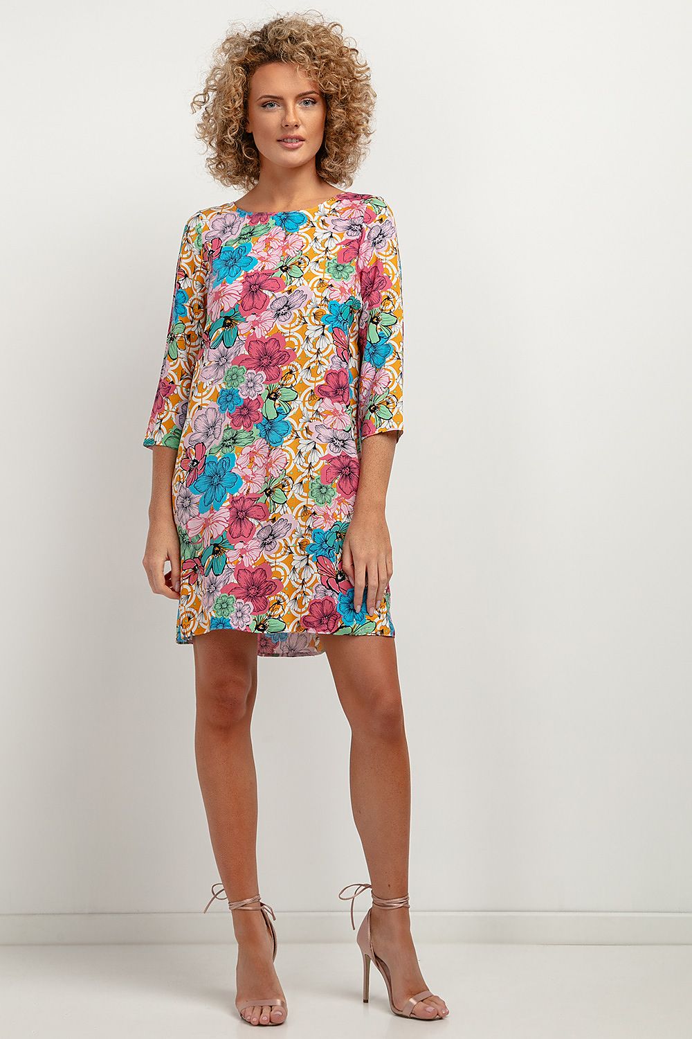 Sukienka Model T391/1 Big Mulicolor Flowers - Tessita 