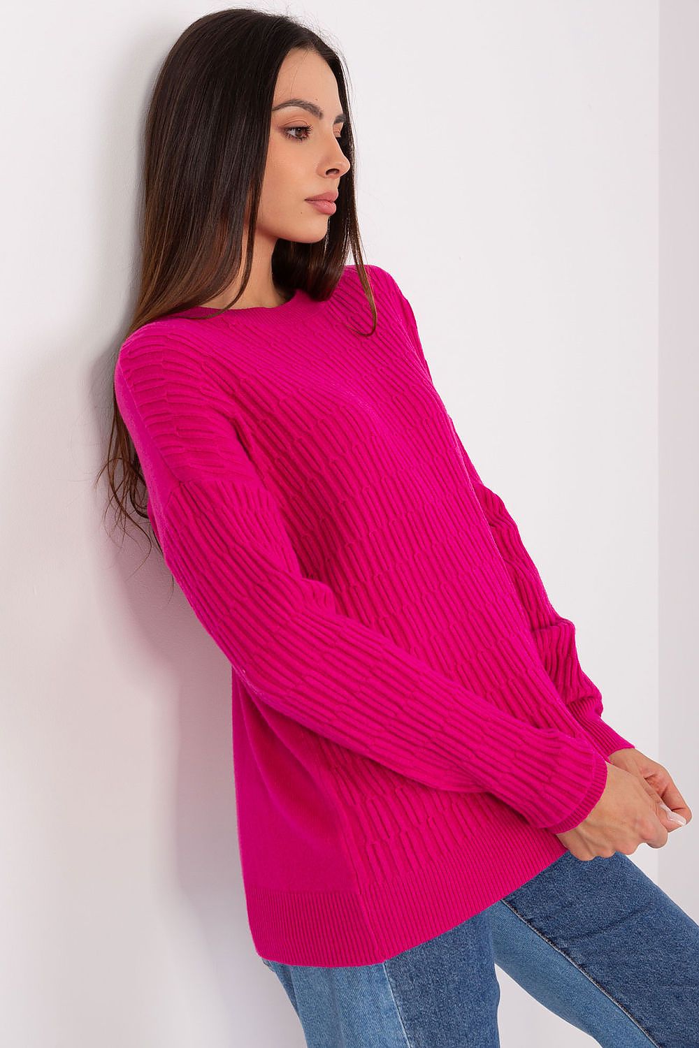   Sweter Damski Model AT-SW-2338.14P Fuksja - AT 