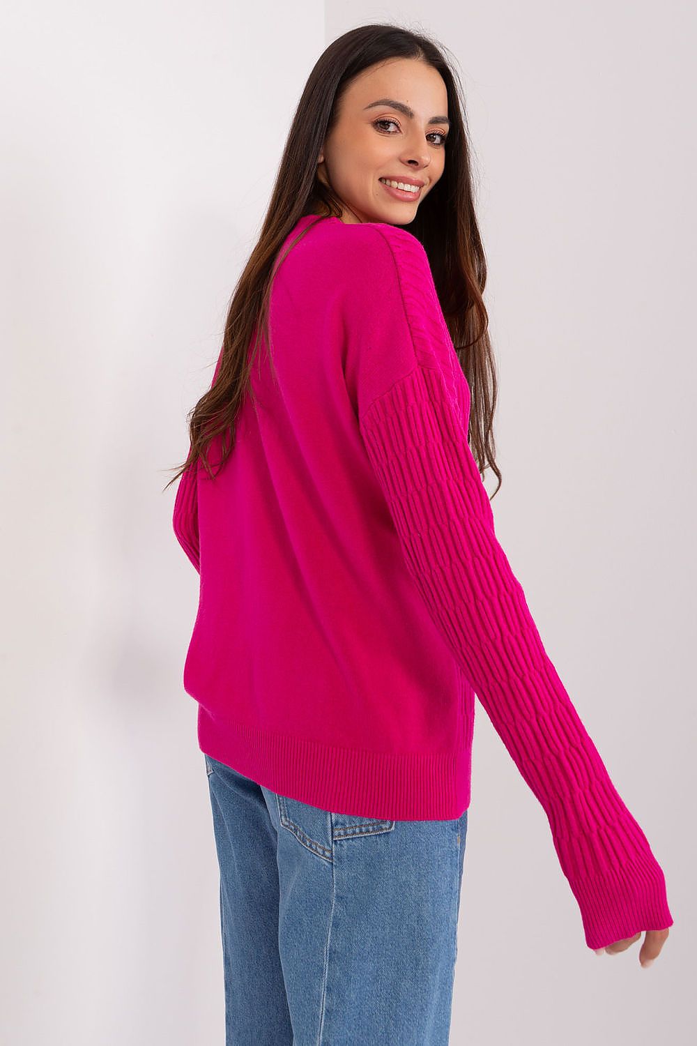   Sweter Damski Model AT-SW-2338.14P Fuksja - AT 