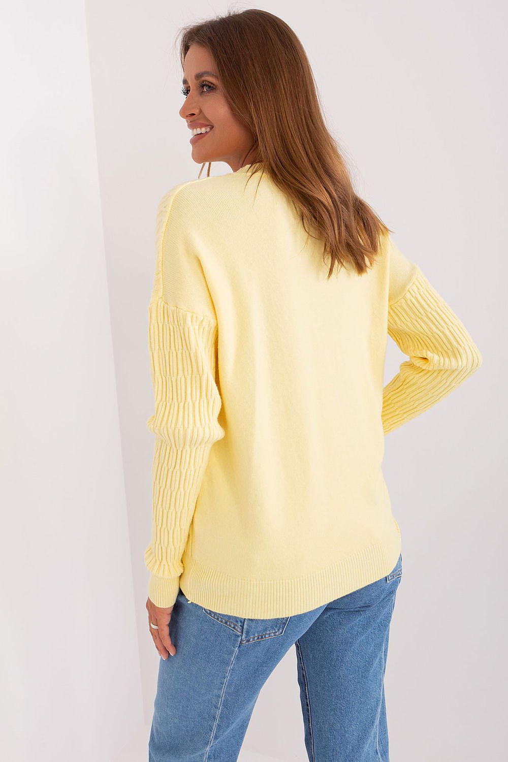   Sweter Damski Model AT-SW-2338.14P Light Yellow - AT 
