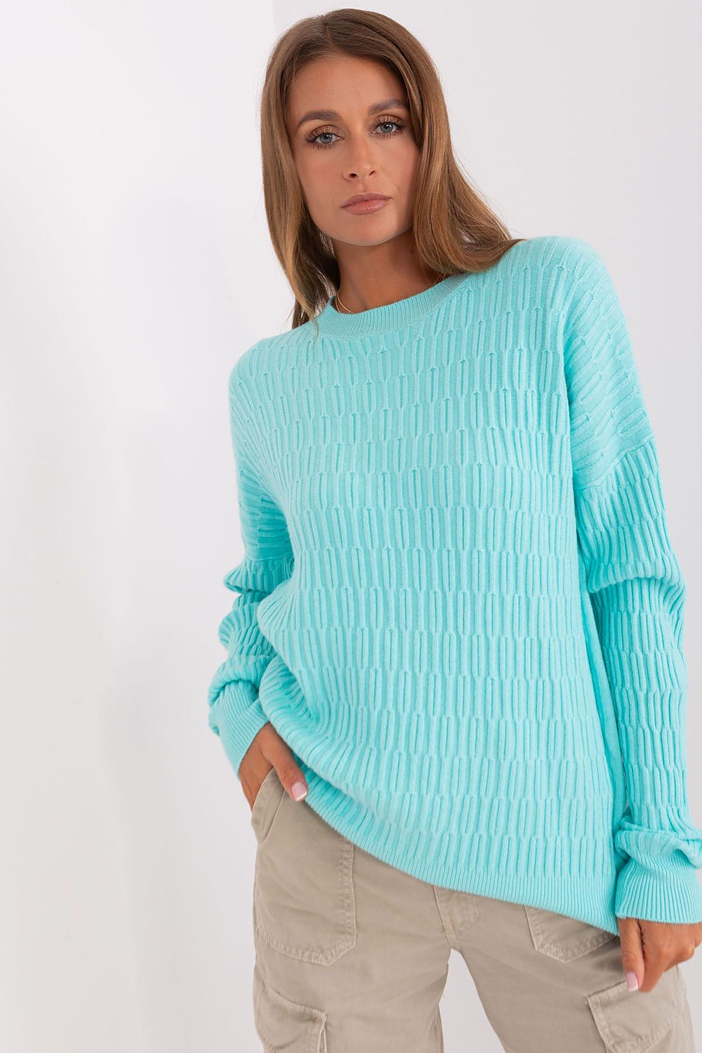   Sweter Damski Model AT-SW-2338.14P Mint - AT 