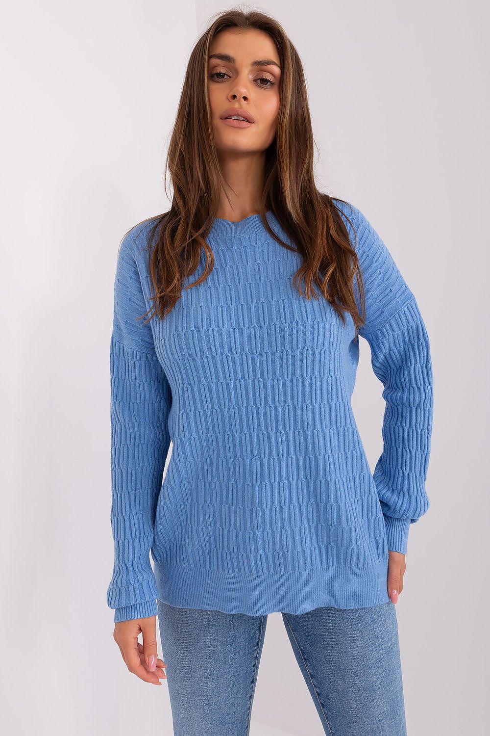  Sweter Damski Model AT-SW-2338.14P Blue - AT 