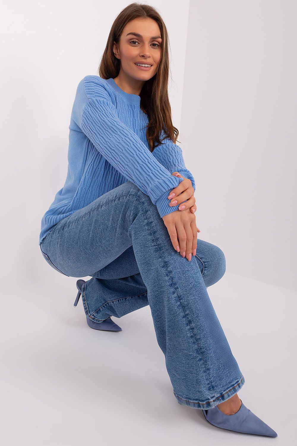   Sweter Damski Model AT-SW-2338.14P Blue - AT 
