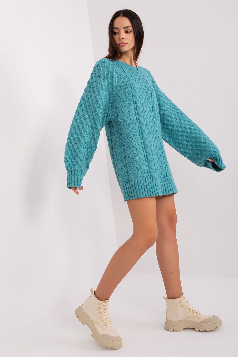   Sweter Damski Model AT-SW-2367-2.64P Turkus - AT 